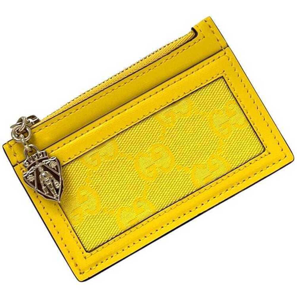Gucci Coin Wallet Card Holder Hysteria Canvas Leather Purse Wallet Yellow